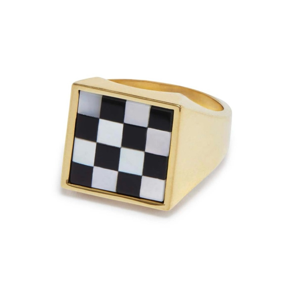 Black & White Checkered Ring